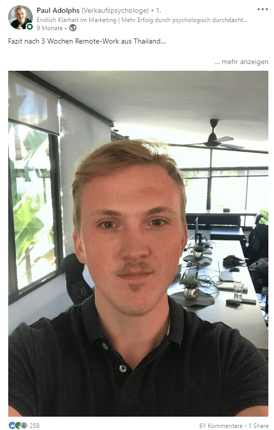 Bessere Postings durch gute Überschriften Social Media - Linkedin Post Beispiel