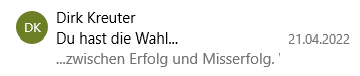 Gute Headline für die Email - Beispiel Dirk Kreuter