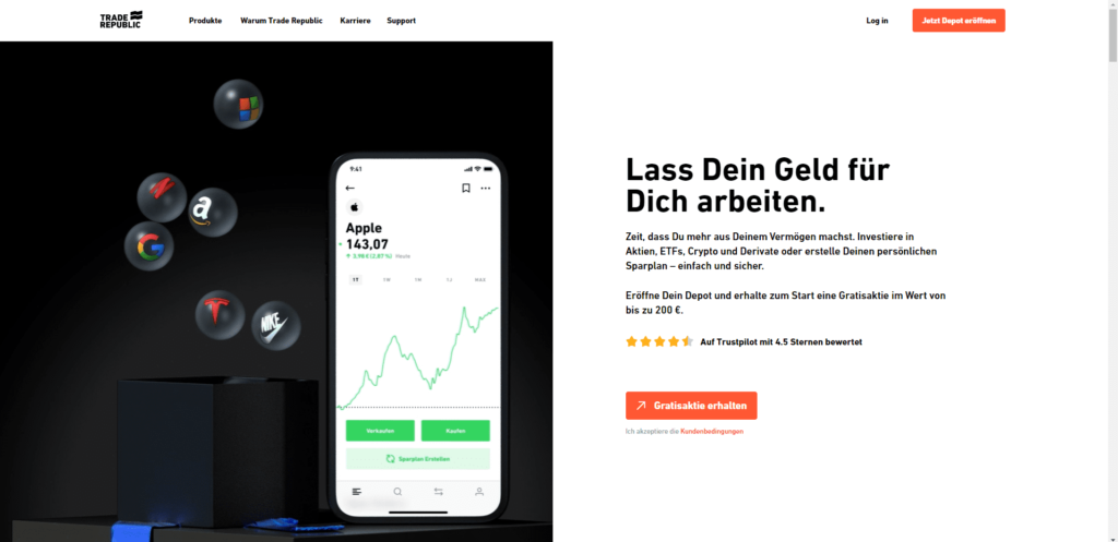 Landingpage Aufbau für unverschämt gute Conversion-Rates 1 Landingpage Aufbau - Beispiel Trade Republic