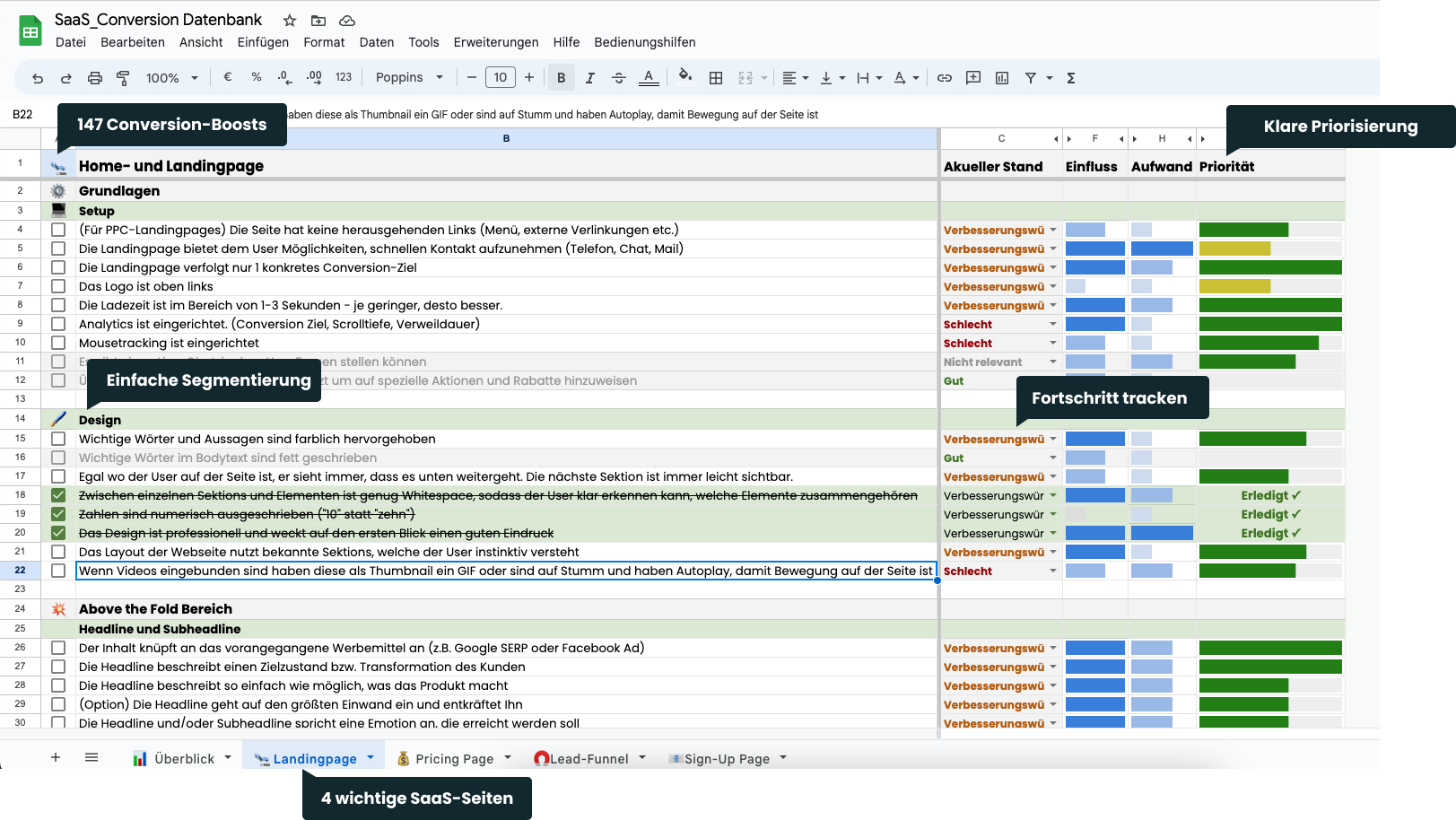 Intent-based Landingpages für B2B SaaS & B2C Scale-Ups 7 Conversion Datenbank Produktbild